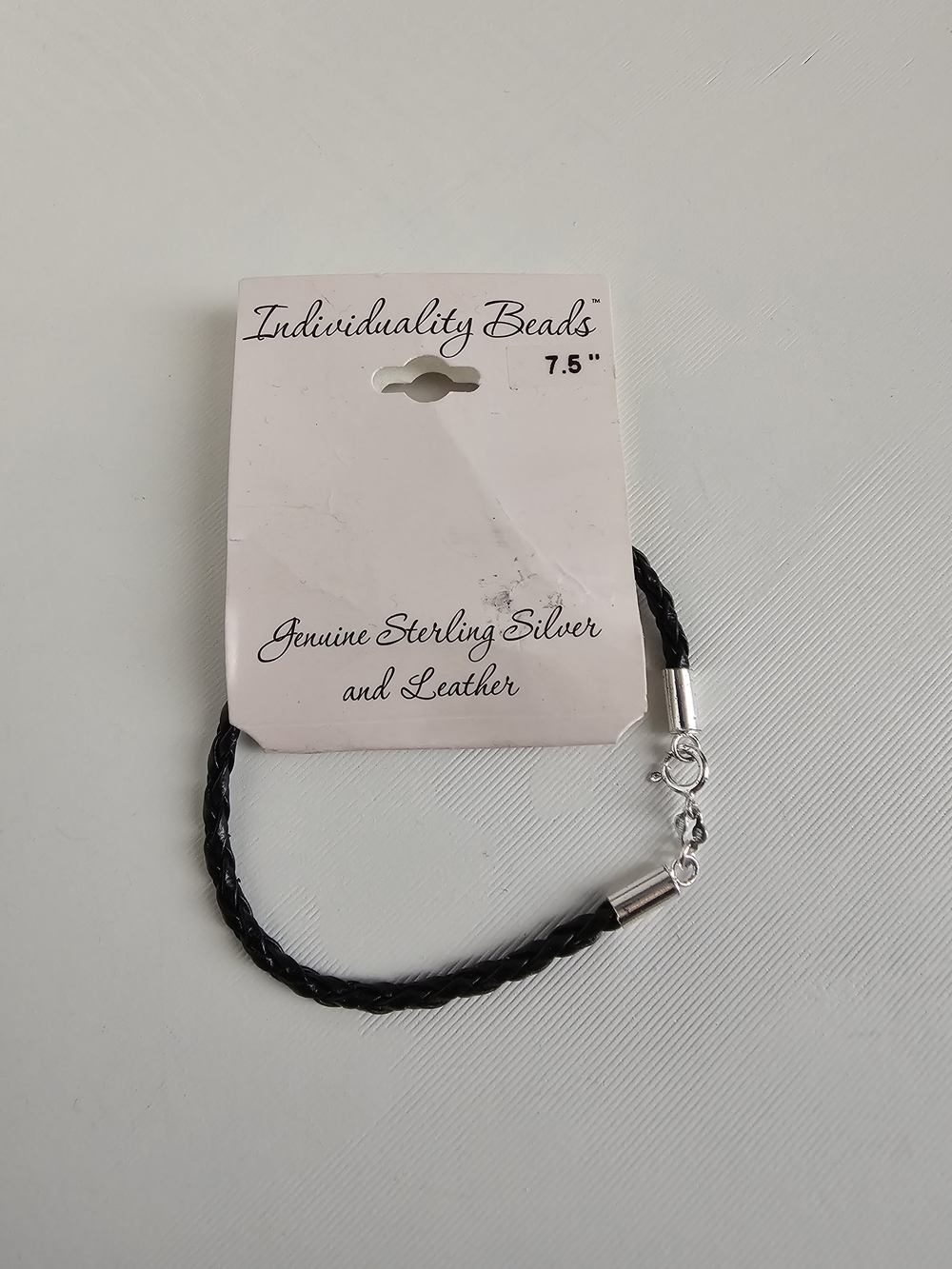Kohl's Black Braided Leather Bracelet with Silver Accents